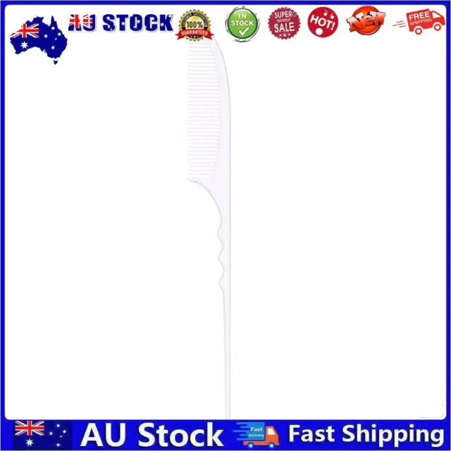 AU Anti Static Teasing Comb Long Thin Handle Rat Tail Comb for Adding Volume(Whi