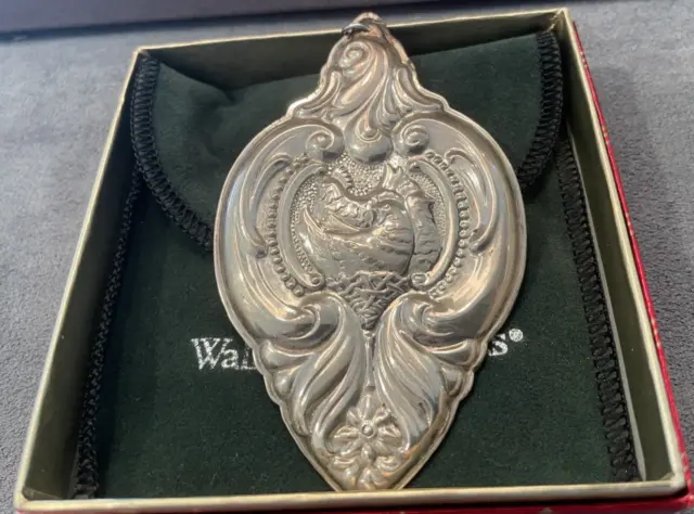 1990 Wallace Sterling Silver Grande Baroque  Ornament 3 French Hens--590.24
