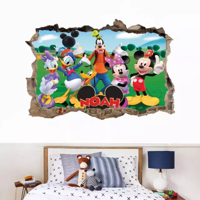 Mickey & Friends PERSONALIZED NAME Decal WALL STICKER Art Minnie Mouse FS
