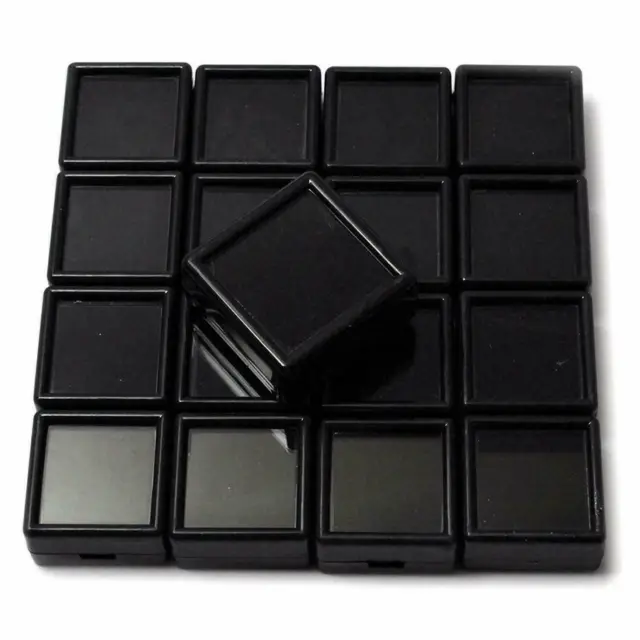 40 pezzi 3 x 3 cm nero gemma display scatola di plastica contenitore per...