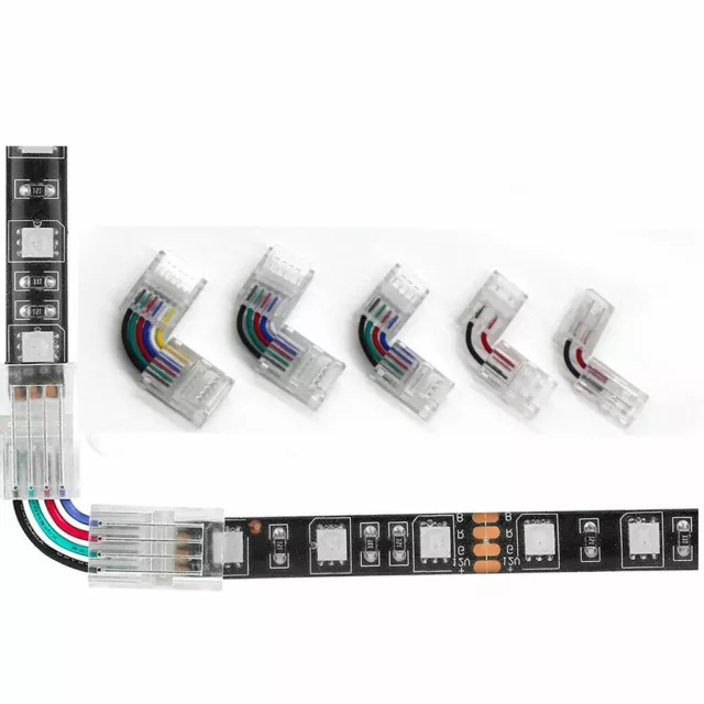 Eckverbinder RGB LED Strips Winkel L Kein Schweißen Schnell Verbinder 2/4/5/6pin