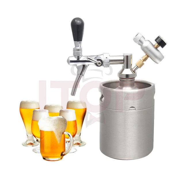Barril de cerveza dispensador acero inoxidable cervezas a presión con grifo 2/3.6/5/8L dispensador Growler