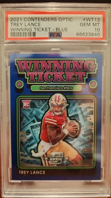 2021 Panini Contenders Optic Winning Ticket TREY LANCE RC Blue /99 PSA 10 GEM MT