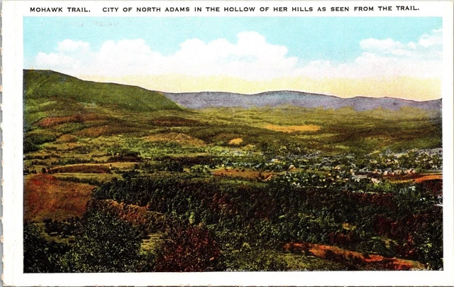 Mohawk Trail North Adams Hollow Her Hills Trail Vintage Berkshire Postcard