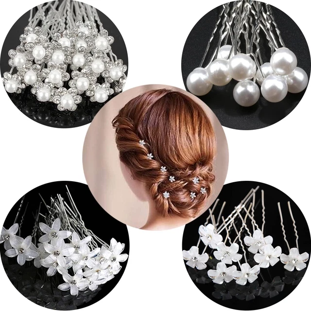Set da 18 fermagli per capelli da donna color oro con perle finte, design semplice ed elegante, accessori per San Valentino | SHEIN ALIA