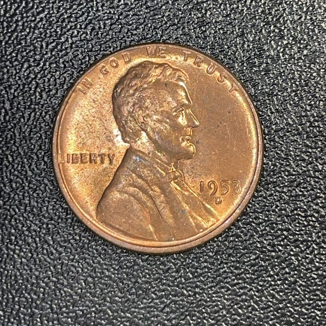 1953 D Uncirculated BU Lincoln Wheat Cent Copper Penny /Lot A353