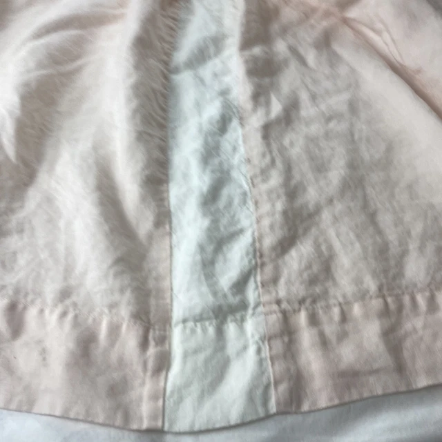 Restoration Hardware RH Baby Child Organic Linen Bassinet Skirt Pale Pink White Restoration Hardware RH Baby Child Organic Linen Bassinet Skirt Pale Pink White