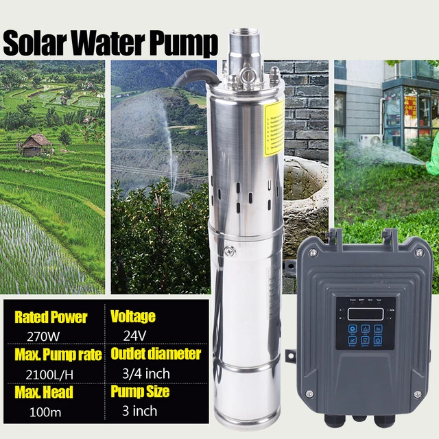 DC SOLAR WATER Pump 24V/48V Submersible Well Irrigation Garden 400W