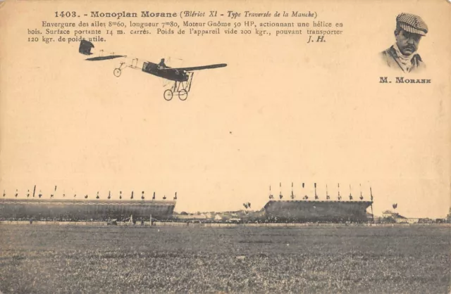 Cpa Aviation Monoplan Morane Bleriot Xi Type Traversee De La Manche