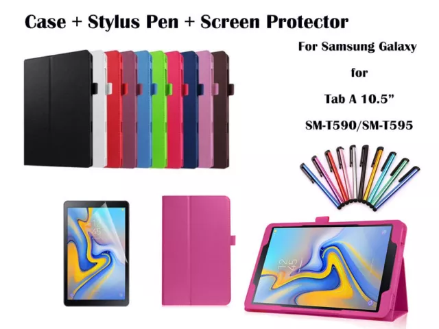 For Samsung Galaxy Tab A 10.5 Flip PU Leather Smart Case Cover T590 T595