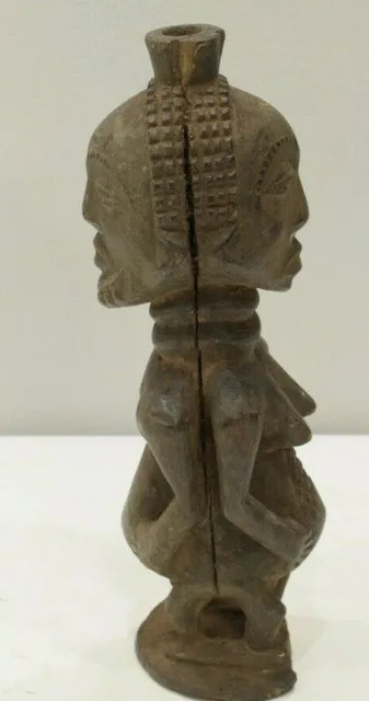African Statue Songye Male Female Janus Fetish Figure