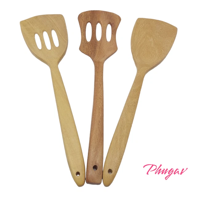 Löffel Servierlöffel Bratenwender Pfannenwender Holzlöffel Kochlöffel 3 Stück 2