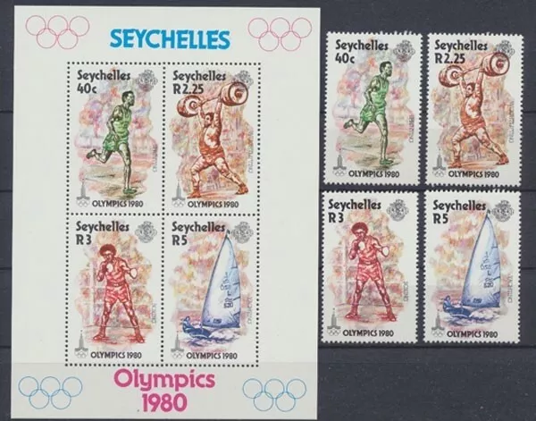 Seychellen, MiNr. 461-464, Block 14, postfrisch - 65244