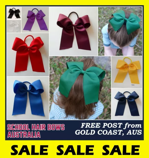 School Bow Large Cheer Hairtie Elastic Ponytail Hair Accessories Ribbon Uniform