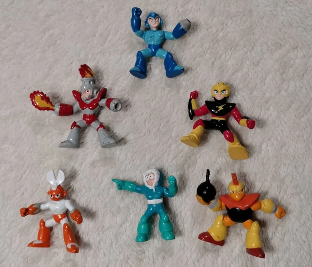 Vintage 1995 Capcom MEGA MAN Figure Lot 6 2" PVC Bandai