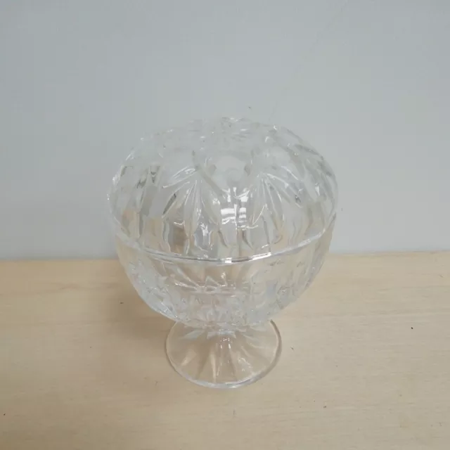 Small Lead Crystal Glass Lidded Bon Bon Dish ~ Glass Candy Sweet Bowl ~12cm Tall