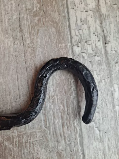 Antique Barn Door Gate Latch Lock Hand Forged Twisted Wrought Iron 11" Hook  Eye 4