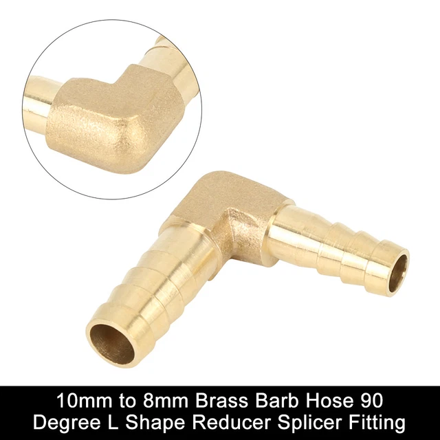 TUBO BARBA IN ottone da 10 mm a 8 mm 90 gradi L riduttore forma