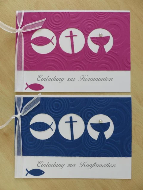EINLADUNG ZUR KOMMUNION / Konfirmation Gastgeschenke Einladungskarte ...