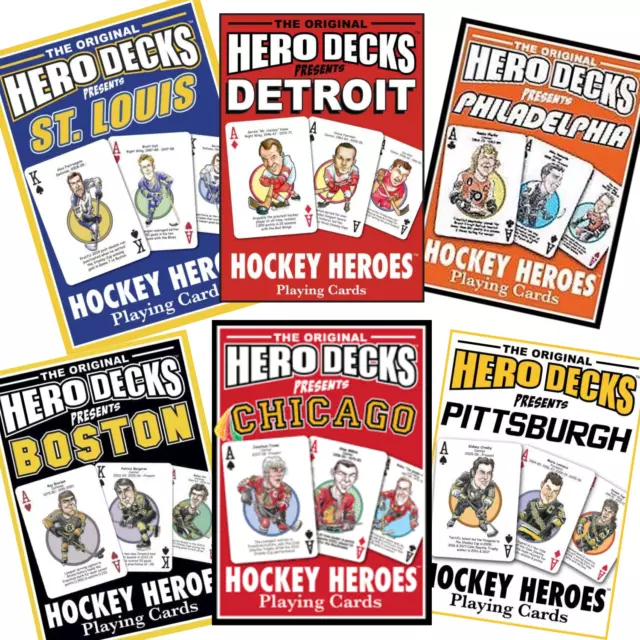 NHL Hockey Teams Hero Decks  Playing Cards Flyers Red Wings Black Hawks Blues