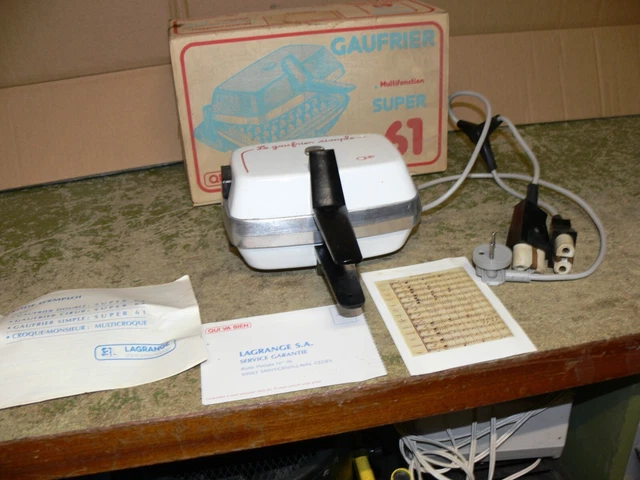 ANCIEN VINTAGE GAUFRIER Qui Va Bien Super 61 Multifonction EUR 30,00