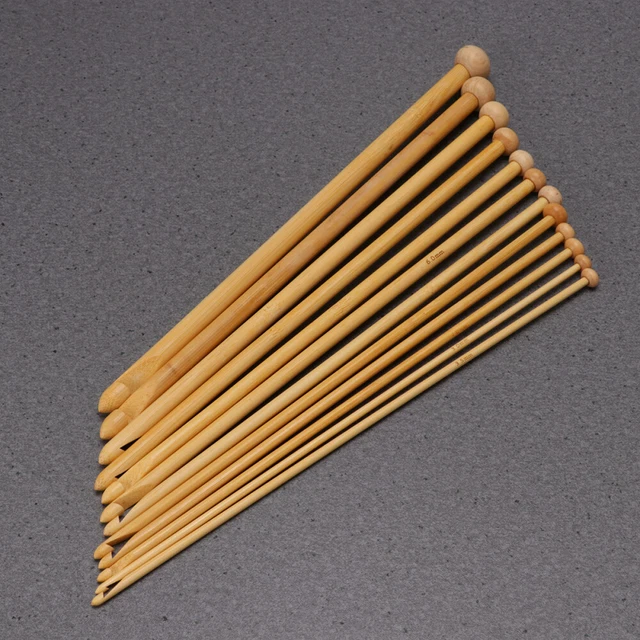 12PCS 25CM lange tragbare Webwerkzeuge Rundperlenkopf Stricknadeln Karbonisieren