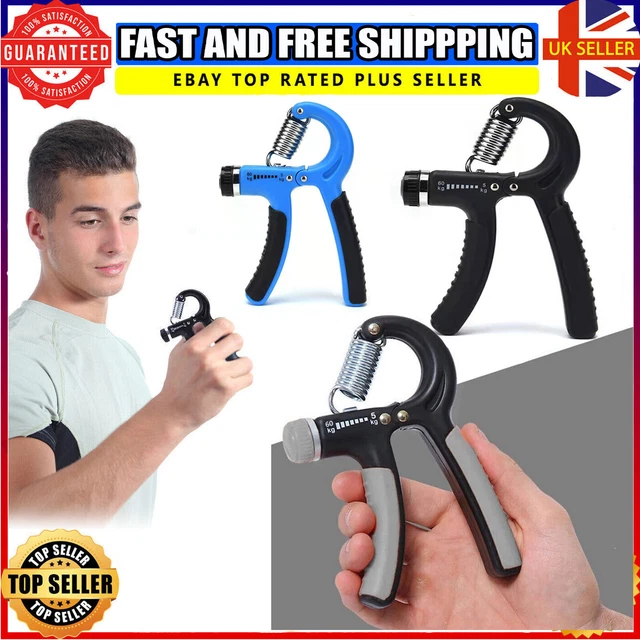 5-60KG Adjustable Hand Grip Strengthener | Wrist Forearm Gripper Exerciser | UK