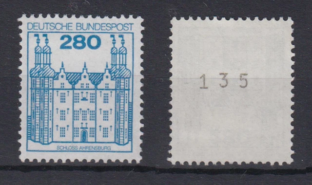 Bund 1042 A I RM ungerade Nummer Burgen + Schlösser 280 Pf ** neue Fluoreszenz