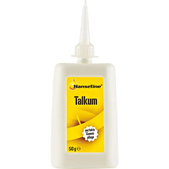 Hanseline Talkum (Pulver) perfekte Gummipflege Reifen 50 g Plastikflasche NEU