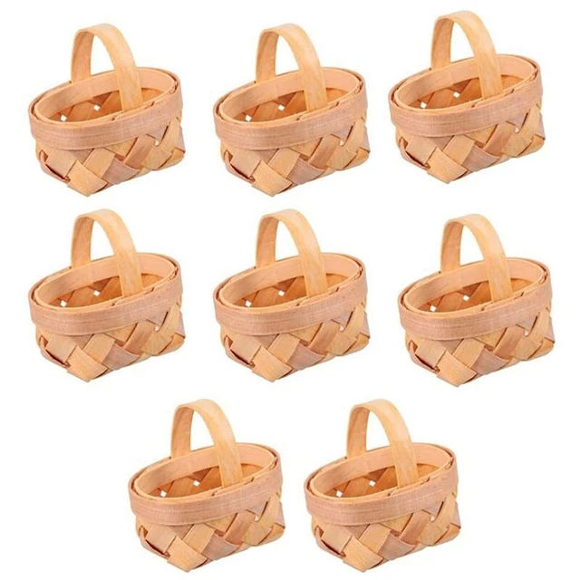 4X(8 STÜCKE Geflochtene KöRbe mit Griffen für Party BegüNstigt Deeee