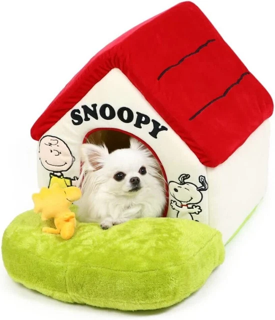 Pet paradise Snoopy Rojo Techo Casa Con Jardín Grande Perro Gato Casas Kawaii