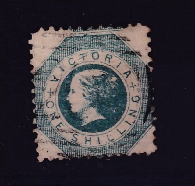 Victoria 1856-57 1/- Blue Qv Used See Desc (M67)