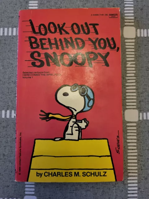 LOT OF 2 PEANUTS PB BOOKS - LOOK OUT BEHIND YOU, SNOOPY +  Schulz ~ SCARCE!