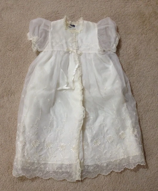 Vintage Phyllis Baby Wear Christening Baptism Gown/Jacket Set- Ivory - Excellent