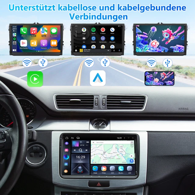 DAB+ FÜR VW T5 Transporter Multivan CarPlay 9" Android 13 Autoradio GPS ...