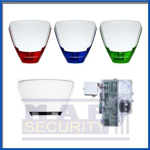 Sirène Externe Pyronix Deltabell X – Alarme Antivol Chrome Rouge Avec LED, Neuve
