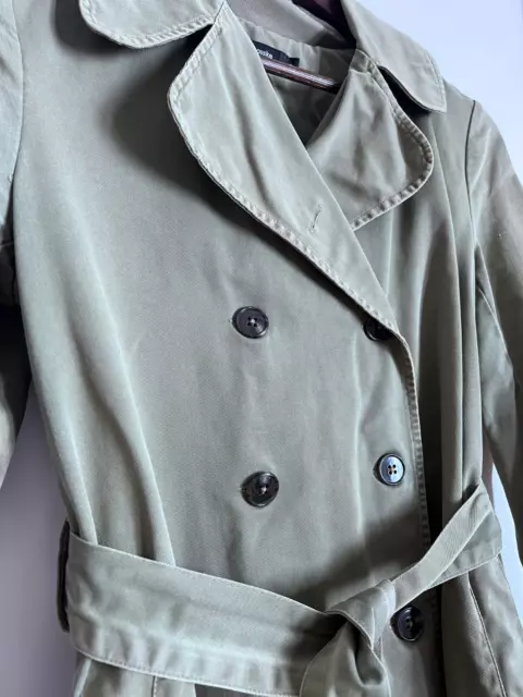 Bassike Olive Double Breasted trench Coat Size 1, Heavy Duty 100% Cotton 2