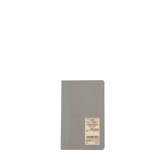 MUJI High-quality paper Slim notebook Horizontal ruled A6 Light gray 40 sheets