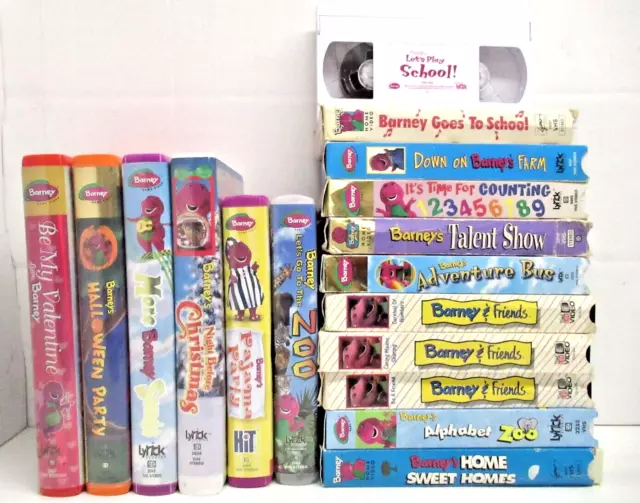 LOT OF 17 Barney VHS Tapes- Barney's Halloween Party/ Barney Let's Go ...