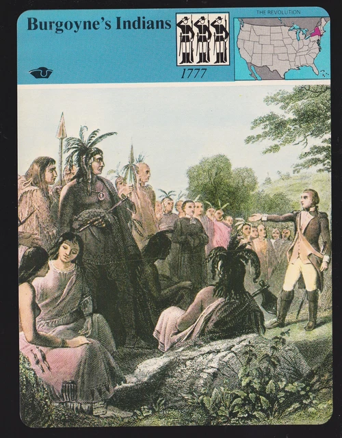 JOHNNY BURGOYNE'S INDIANS Revolution War British Allies STORY OF AMERICA CARD