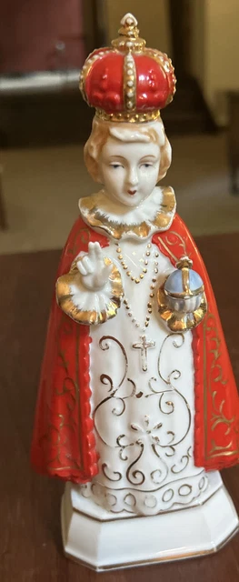 Beautiful Vintage Infant Jesus of Prague Porcelain 8” tall L & M 1956