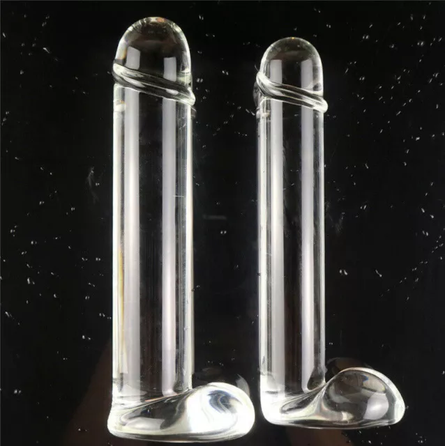 Realistic-Glass-Dildo-Giant-Dong-Butt-Anal-Sex-Plug-Thruster-Vagina-Adult-Toy