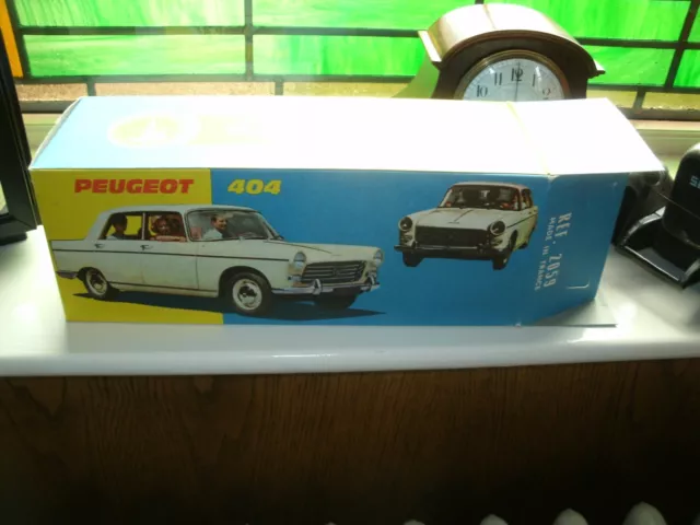 Joustra Peugeot 404 Tinplate Toy Tin Car Friction Drive Working With Box
