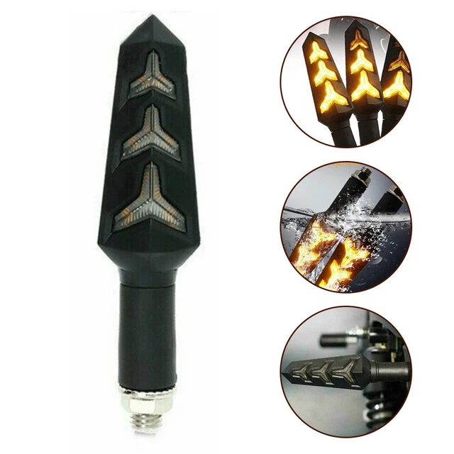 Clignotants LED Pour Moto, Scooter, Quad - 12V, Étanches, Effet Séquentiel Dynamique - Installation Facile, Universels - Uzionoie