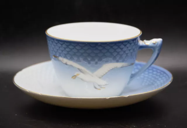 Copenhagen Denmark B&G Bing & Grondahl Seagull Porcelain Blue Tea Cup Saucer Set