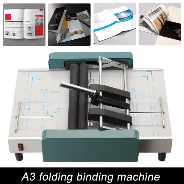 Manual Booklet Maker Paper Binding Folding Machine Staple Binder Folder