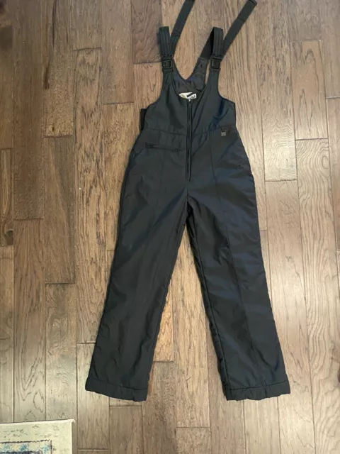 Europa By Helly Hanson Black Ski Bib Snow Suit Sz.12 Zip Front Adjustable Straps