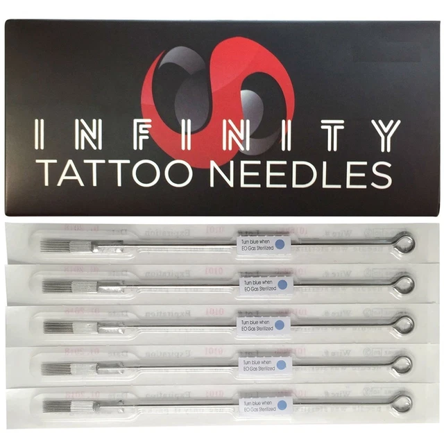 15CM Tattoo Machine Needles Disposable Sterile Box of 50 Size 15 Curved Magnum