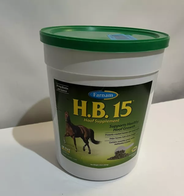 Farnam H.B. 15 Hoof Supplement 3 lbs, 48 Day Supply - New