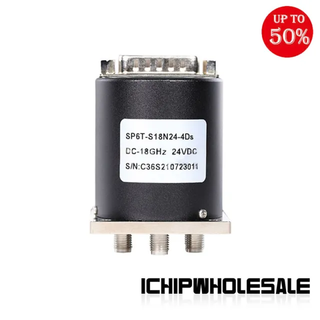 Microwave 12V/24V RF Coaxial Switch SP6T RF Switch SMA Female Connector DC-18GHz